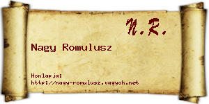 Nagy Romulusz névjegykártya